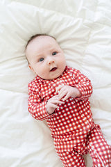 Baby Zip-Up in Merry Gingham