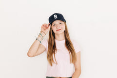 Navy Letter Trucker Hat