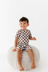 BAMBOO - BRONZE CHECKERED SHORT SLEEVE 2 PC