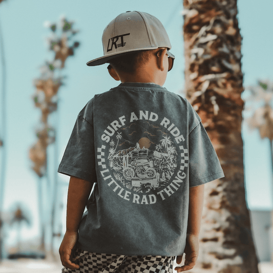 SURF N RIDE TEE - FADED GRAY