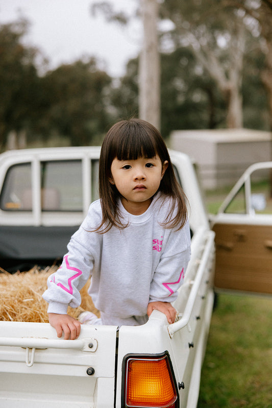 Siblings Set - Grey + Pink Sweater