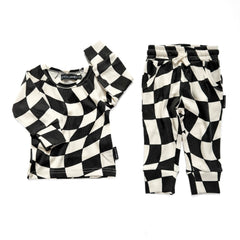RIBBED SET - WAVY BLACK